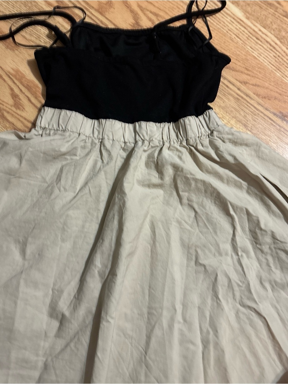 Maeve Black and Cream Spaghetti-Strap Dress